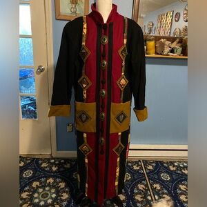Vintage, Coloratura, Ornate, 100% Wool, Long Jacket